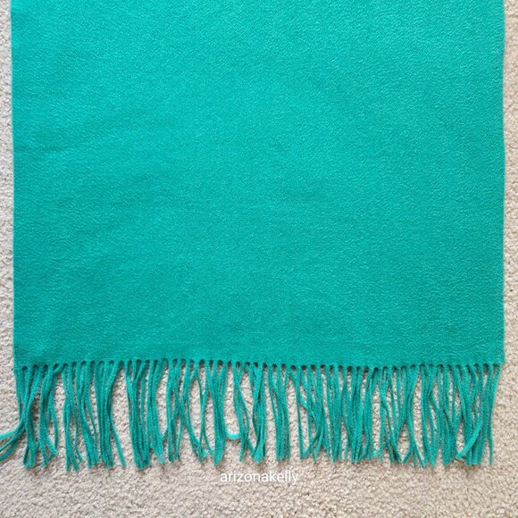 Ann Taylor Cashmere Green Fringed Scarf - Picture 7 of 16